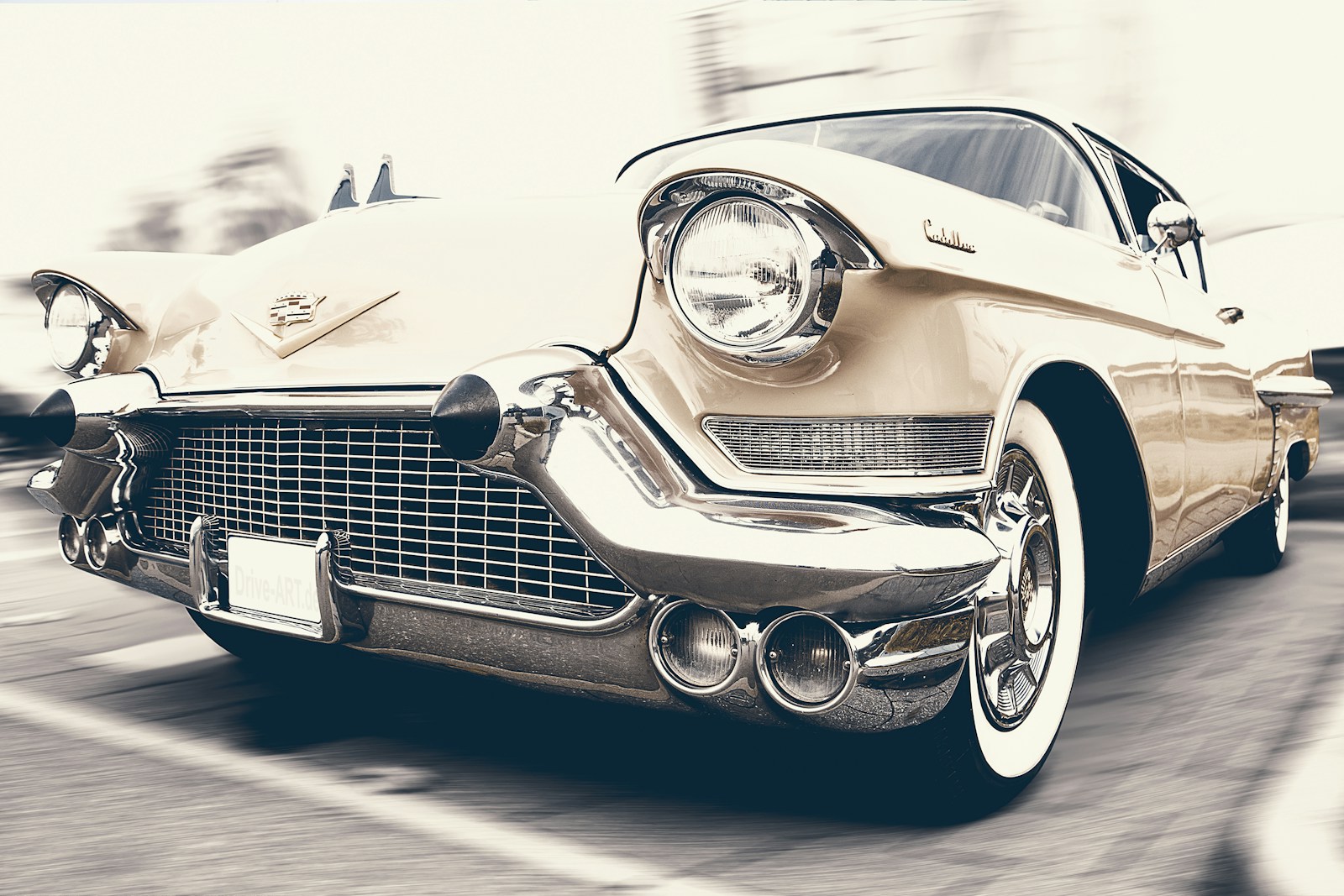 Vintage beige cadillac